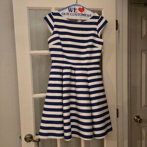 Kate spade blue and white stripes box pleat dress